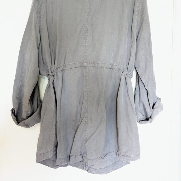 Faded Glory Grey Utility Blouse with Tie Waist, size 2X - Picture 4 of 6